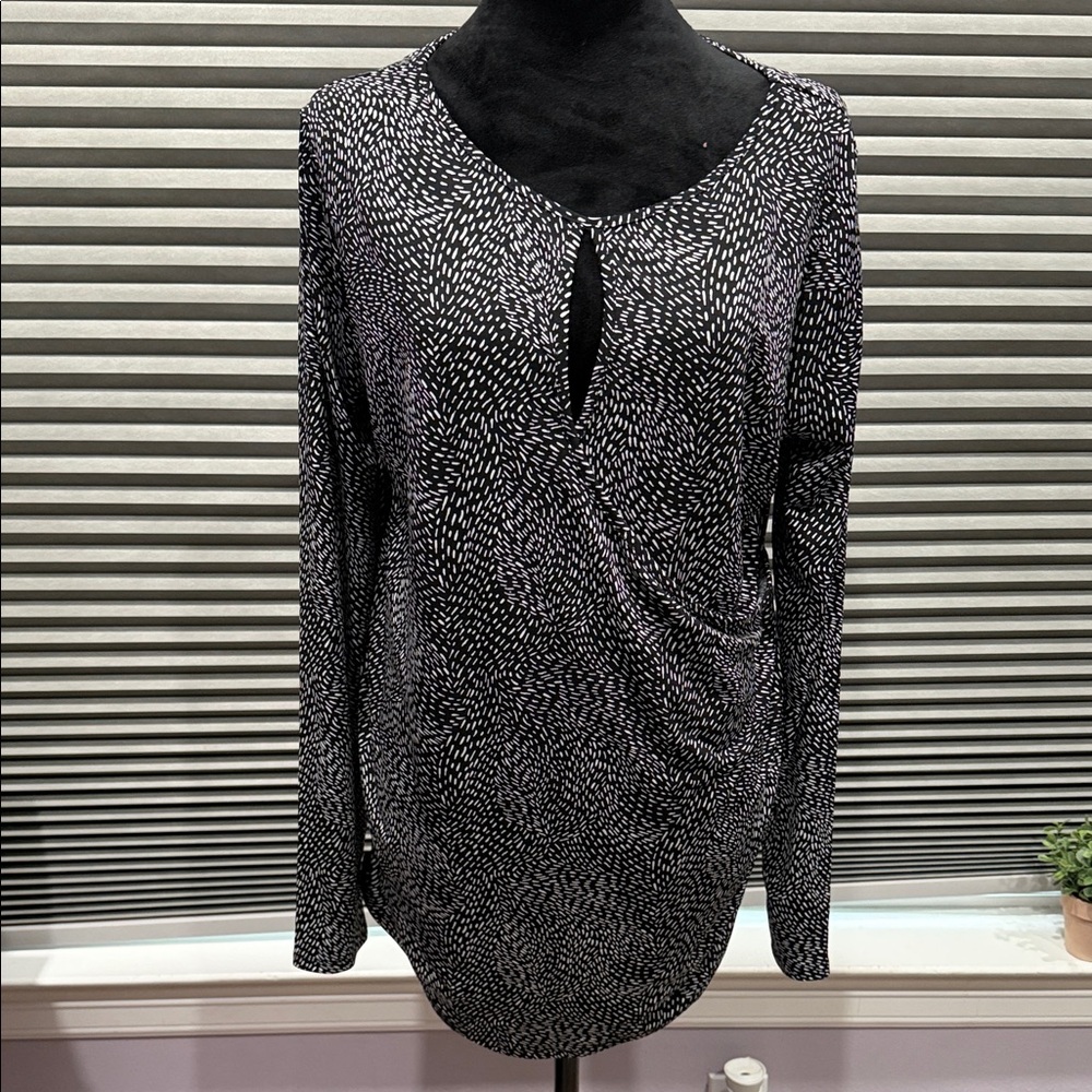 Motherhood Black and White Dotted Blouse